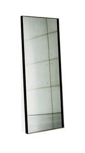 Visual rectangular, Specchiera rettangolare con telaio in metallo laccato, per ambienti pubblici o privati