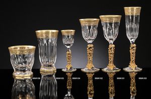 BICCHIERI COSTE, Lussuosi bicchieri in cristallo ed oro zecchino