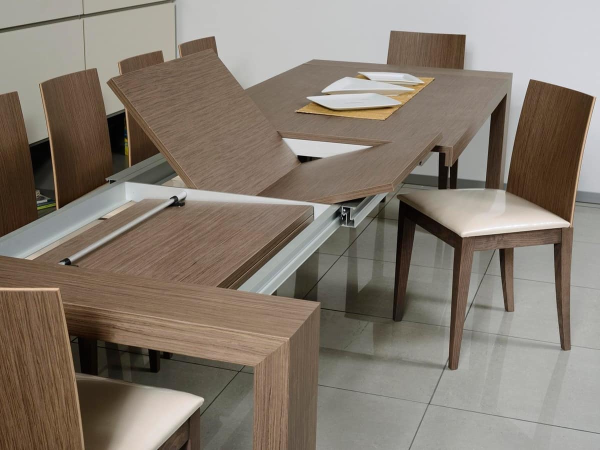 Tavolo allungabile rettangolare, per sala da pranzo