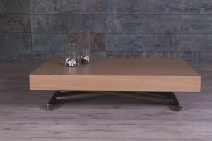Double, Tavolino con piano in legno, regolabile e allungabile