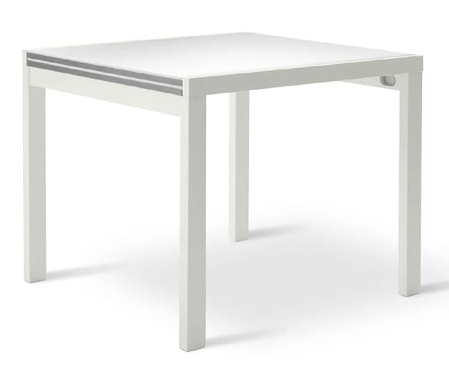 Piano tavolo con bordo in alluminio