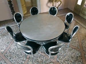 VANITY table, Tavolo tondo con struttura portante centrale, stile classico