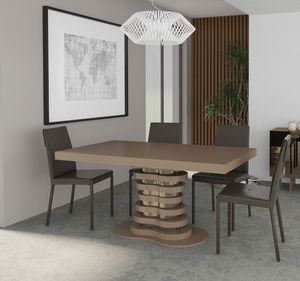 Tavolo Otto.1, Tavolo con piano in laccato soft touch