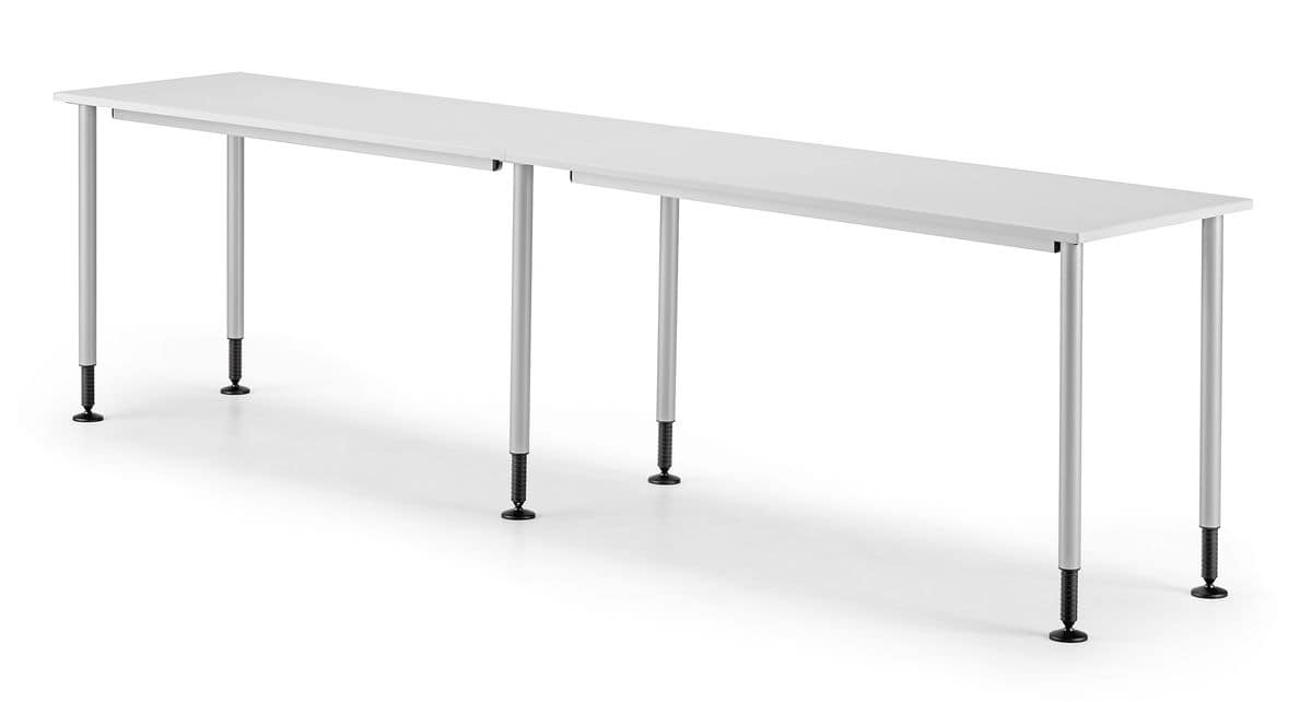 SYSTEM 790, Tavolo semplice in metallo, piedini regolabili, per ufficio