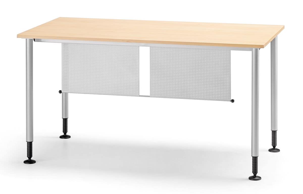 SYSTEM 790, Tavolo semplice in metallo, piedini regolabili, per ufficio