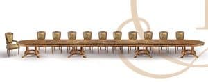 F979/A tavolo, Tavolo classico di lusso su misura, in legno intagliato