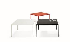 Ernesto Ice Outdoor, Tavolo quadrato, in alluminio laccato, piano disponibile in vari materiali
