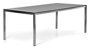 Marine tavolo, Tavolo con base in acciaio, piano in laminato, per esterni