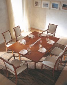 Villa Borghese tavolo da pranzo 3374, Tavolo da pranzo stile Directoire, con piano girevole