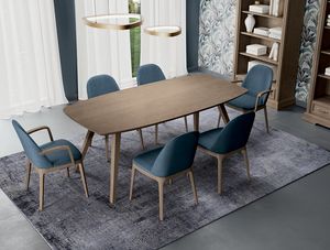 Art. 9218, Tavolo da pranzo in legno, dal design contemporaneo