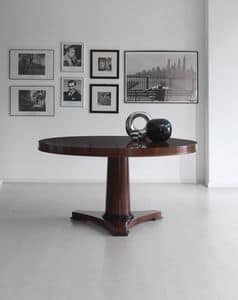 Brando, Tavolo rotondo in legno, in stile contemporaneo