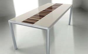 OLIMPO 2.0 BC- LA CREAM, Tavolo rettangolare, struttura in metallo, ideale per sala da pranzo moderna