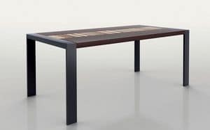PEGASO 1.8 BC WENGE�, Tavolo rettangolare, struttura in metallo, piano in legno