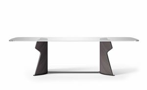 TA70K TA71K TA72K Shape tavolo, Tavolo con piano rettangolare, dal design contemporaneo