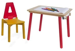 YO-YO, Tavolino da disegno per bambini, con portarotolo di carta