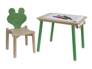 YO-YO, Tavolino da disegno per bambini, con portarotolo di carta