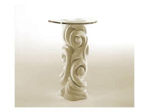 Apamea, Tavolo con colonna in pietra e piano in vetro