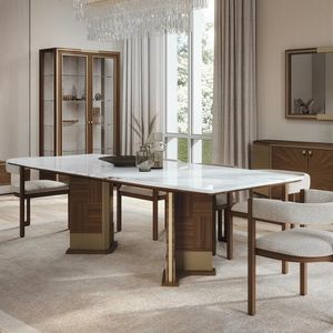 BRERA BRETAMAR / tavolo piano marmo, Tavolo in legno con piano in marmo