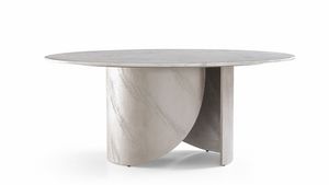 Oliver Art. 206-R06M, Tavolo ovale con piano in marmo
