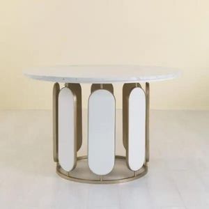 Sultana CT-VG, Tavolo con piano tondo in marmo bianco