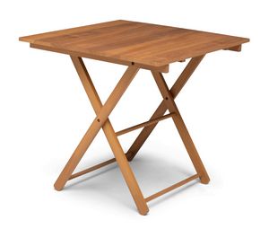 Tavolo IR 80x80, Tavolo pieghevole quadrato in legno di iroko