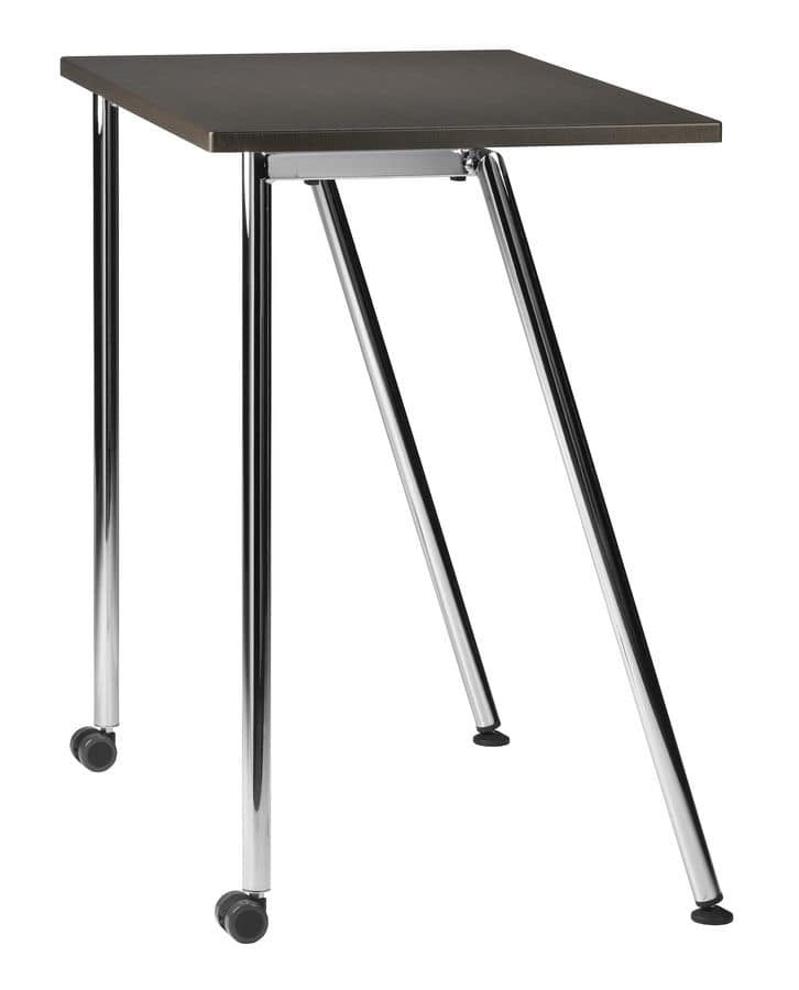 GIKO 750 R, Tavolino con base in metallo, con ruote, per scuole e uffici