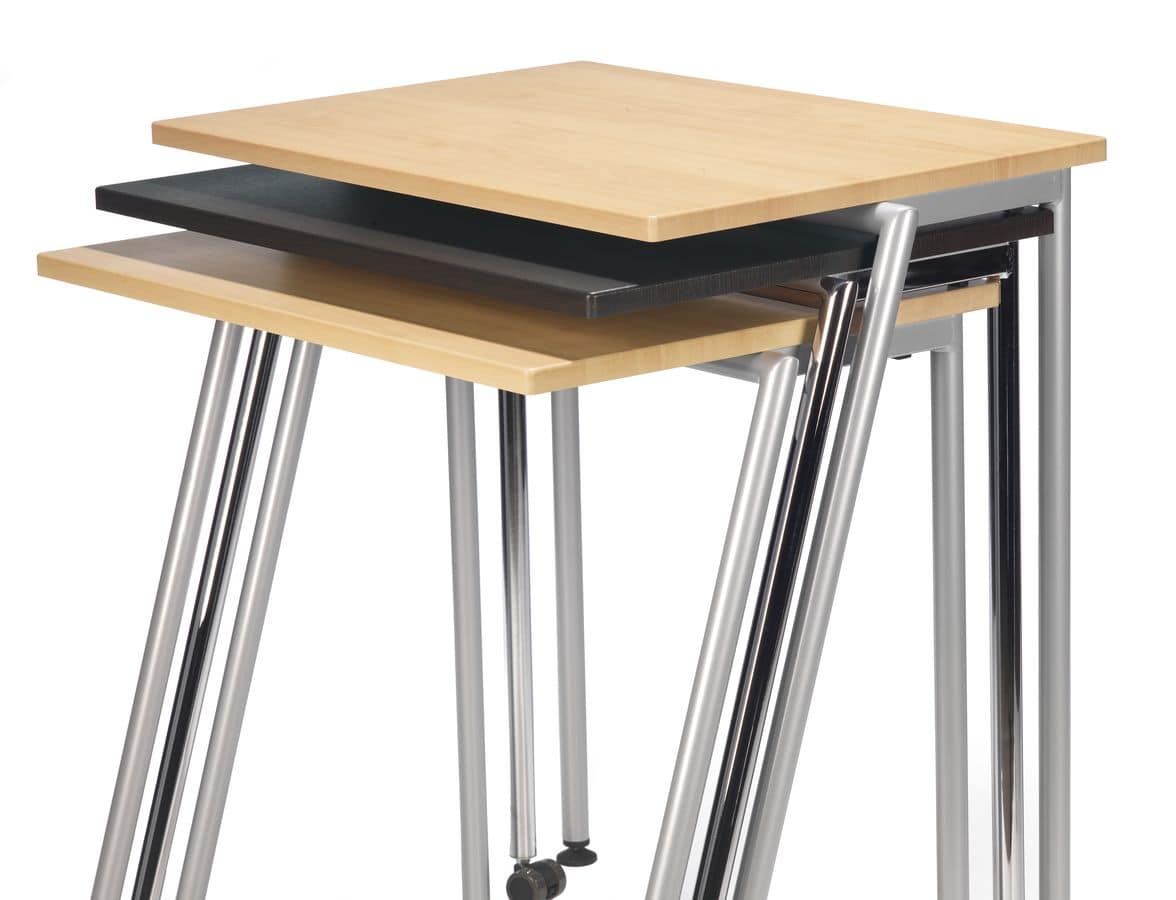 GIKO 750, Tavolino semplice rettangolare con base in metallo