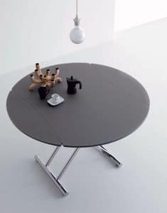 Simple Glass 460, Tavolo con altezza variabile, allungabile, per Soggiorno