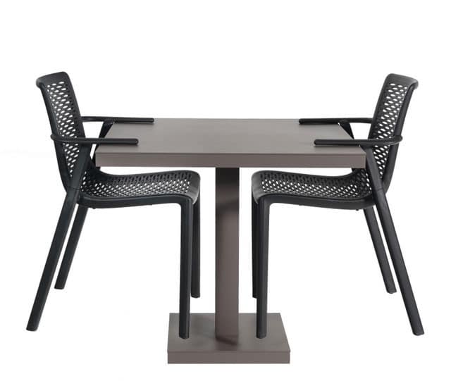 Basel 8080, Tavolo da pranzo in alluminio verniciato, anche per uso esterno