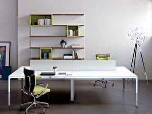 More scrivania operativa 4, 4 postazioni operative ideali per uffici moderni