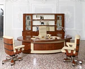 Olimpo office, Scrivania presidenziale dalle forme arrotondate, in stile classico contemporaneo