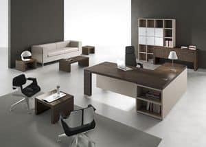 Titano comp.1, Tavoli ufficio in stile moderno, in legno di varie finiture