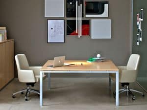 Asterisco In tavolo riunioni, Tavolo da ufficio con piano in legno