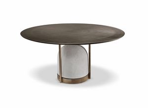Arcano tavolo tondo, Tavolo con base in cemento