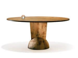 Brancusi, Tavolo in legno, piano tondo, per pub ed enoteche