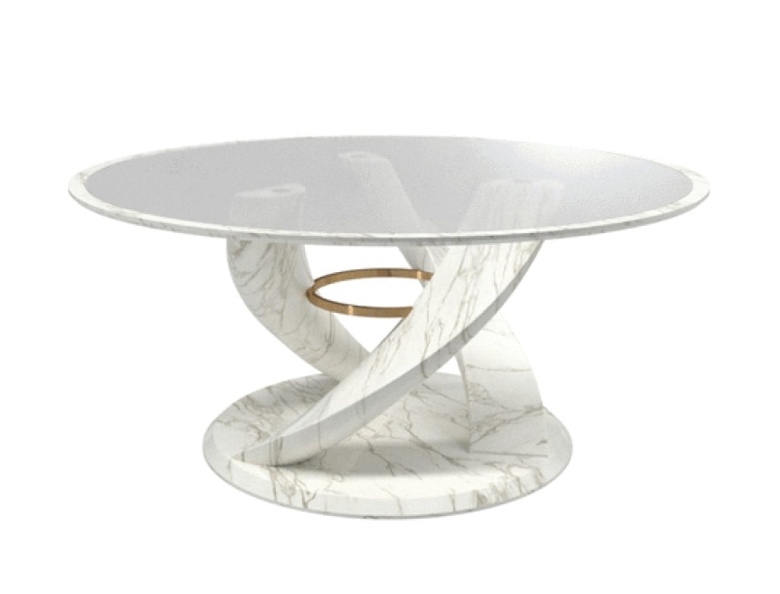 Tavolo tondo dalla base scultorea | IDFdesign