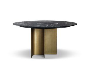 Mirage tavolo tondo, Tavol tondo con piano in marmo