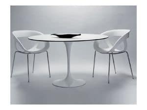 Saturno cod. 107 cod. 116, Tavolino tondo con base in alluminio verniciato