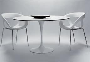 Saturno cod. 107 cod. 116, Tavolino tondo con base in alluminio verniciato