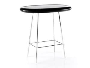 Bloob tavolo, Tavolino con struttura in acciaio, piano in poliuretano