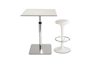 Ippo_Next_HPL, Tavolino per bar, regolabile in altezza, in acciaio