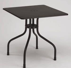 Arturo tavolo quadrato, Tavolo quadrato per giardino in metallo, 80x80 cm