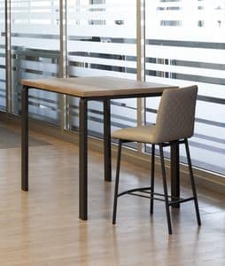 Jet FIX 90, Tavolo bar con piano in laminato con effetto legno