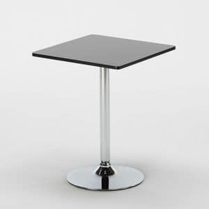 Tavolino interno  BIS70, Tavolino da bar, con base in acciaio specchiato