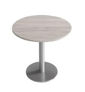 Tazio, Tavolino con base metallo, piani disponibili in varie forme e materiali, per bar e ristoranti in stile moderno