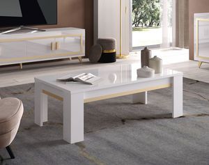 Gold tavolino, Tavolino moderno, laccato bianco lucido