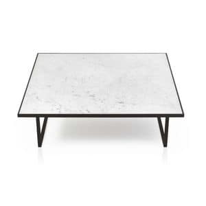 Icaro, Tavolino dall'estetica minimale, con piano in marmo