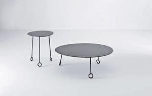 Stone River, Tavolino design con piano in laminato, gambe in acciaio
