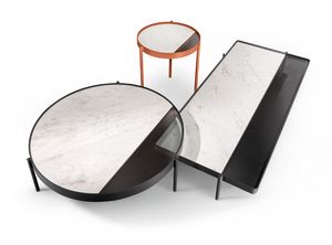 Valley tavolini, Eleganti tavolini in metallo, marmo e vetro