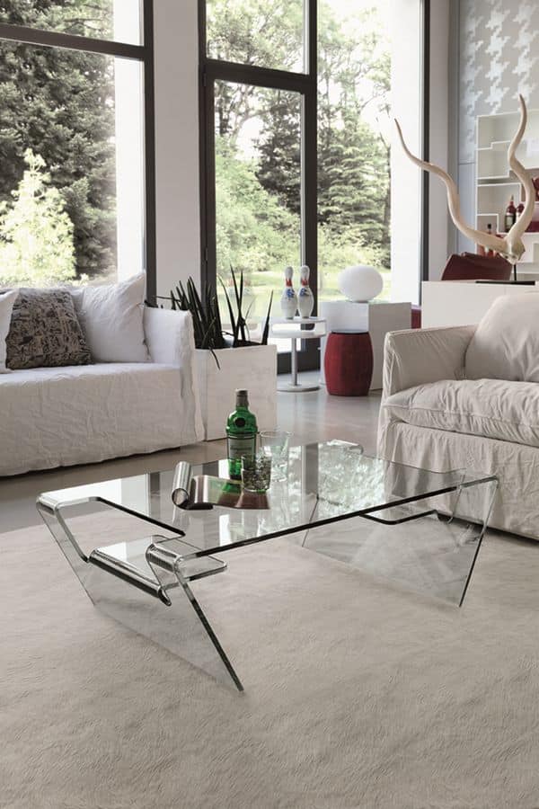 Tavolino in vetro per salotto moderno